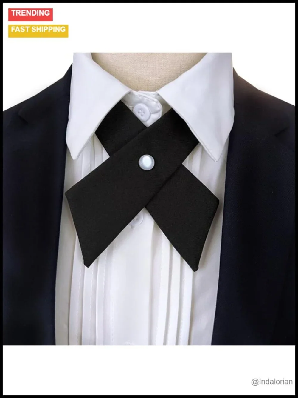 Adjustable Criss-Cross Bow Tie for Women Teen School Uniform